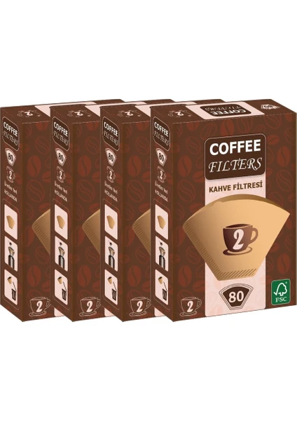 Coffee Filters Filtre Kahve Kağıdı No:2 80'li @ 4 Paket