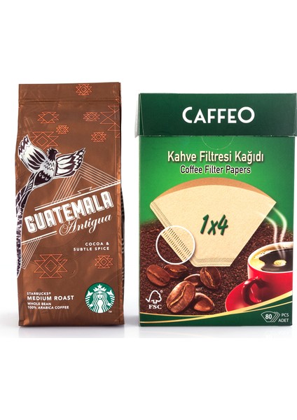 Guatemala 250 gr Filtre Kahve ve Caffeo Kahve Filtre Kağıdı 1x4 80 Li