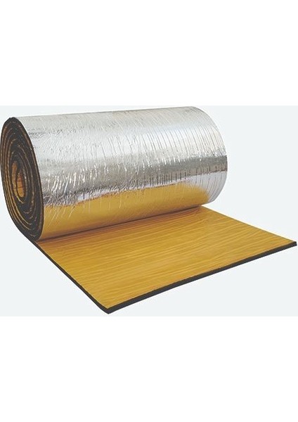 Yeshılls Oto Ses Isı Yalıtım Malzemesi Folyolu Sünger Yapışkanlı 10 mm Kalın 1 m x 1 m