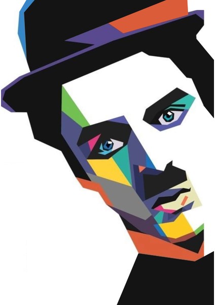 Anonim İllüstrasyon Charlie Chaplin Kanvas Tablo