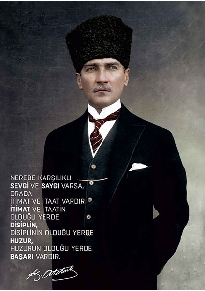 Atatürk Takım Elbiseli Portre Kanvas Tablo