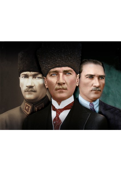 Atatürk 3'lü Portre Kanvas Tablo modelleri