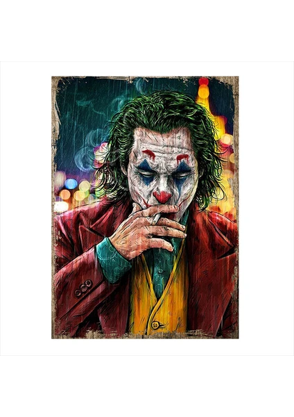 Sigara İçen Joker Desenli Mdf Tablo