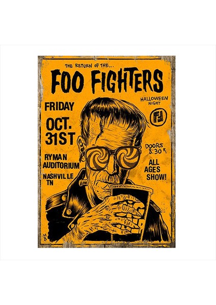 Foo Fighters Afiş Mdf Tablo