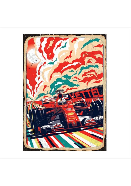 Vettel F1 Model Ahşap Tablo