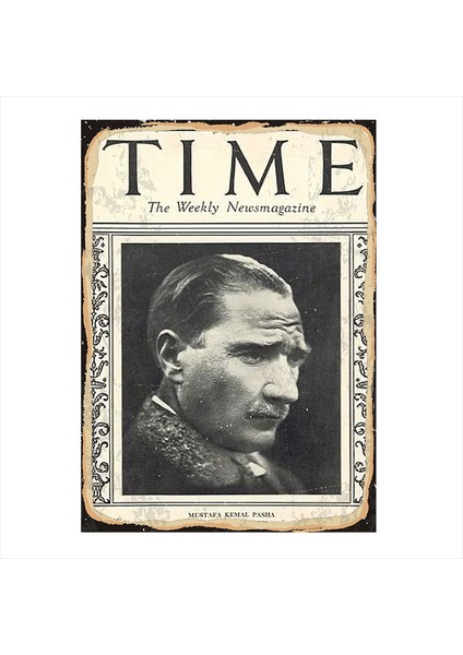 Atatürk Time Dergisi Kapağı Dekoratif Mdf Tablo