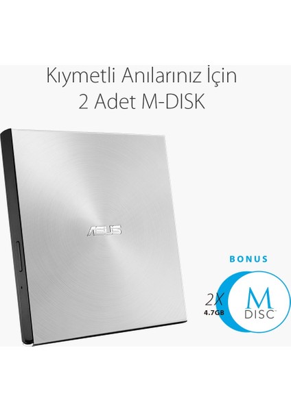 ZenDrive U7M 1000 Yıl M-Disc, USB 2.0 destekli Harici DVD Yazıcı SDRW-08U7M-U