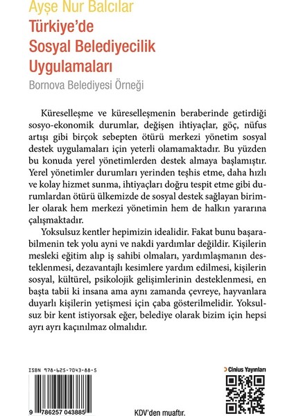 Türkiye’de Sosyal Belediyecilik Uygulamaları Bornova Belediyesi Örneği - Ayşe Nur Balcılar