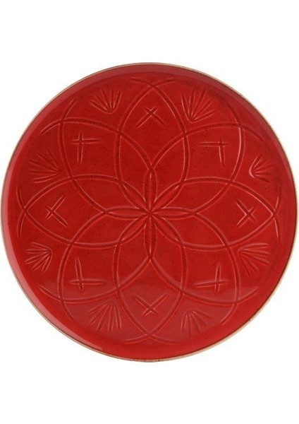 Christina Kırmızı Düz Tabak 27 cm