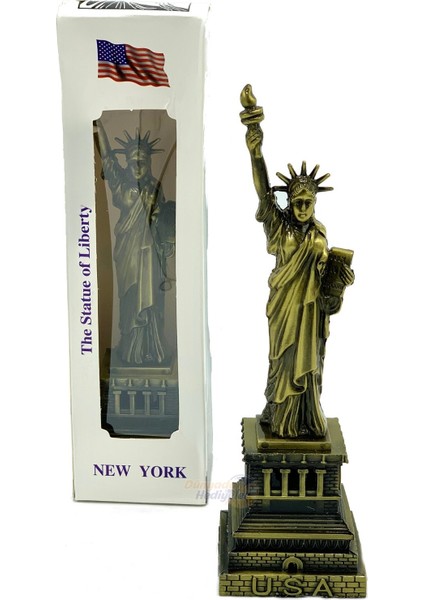 Metal Özgürlük Heykeli Biblo 24 cm Bronz Amerika