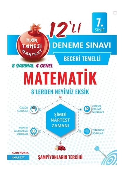 Nartest Yayınevi 7. Sınıf Nar Tanesi Matematik Beceri Temelli 12'li Deneme Sınavı