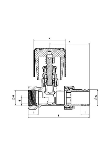 Düz Radyatör Vanası 1/2"