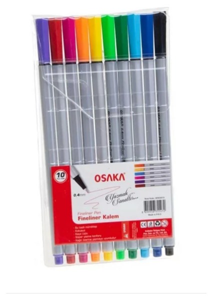 Fineliner Pen Renkli Keçeli Kalem Set 0.4 mm 10'lu