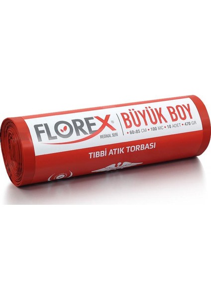 Tıbbi Atık Baskılı Hastane Çöp Poşeti Büyük 60 x 85 100 Adet 4,7 kg