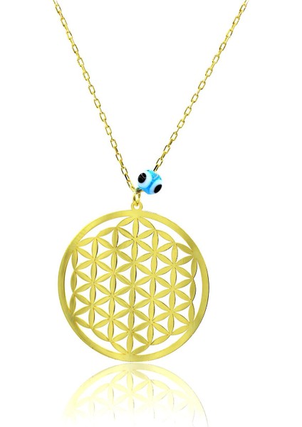 Yaşam Çiçeği Altın Yaldızlı Gümüş Kolye 190 fiyatları