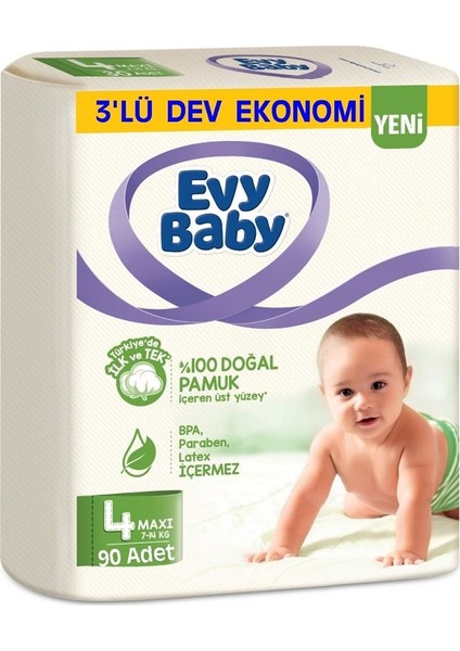 Bebek Bezi Maxi 4 Beden 7-14 kg 90'lı