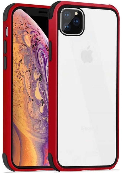 Apple iPhone 11 Pro Kılıf Zore Tiron Yanları Korumalı Silikon Kapak Kırmızı