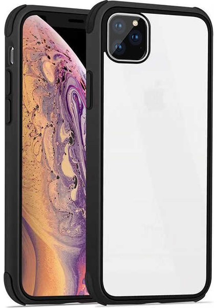 Apple iPhone 11 Pro Max Kılıf Zore Tiron Yanları Korumalı Silikon Kapak Siyah