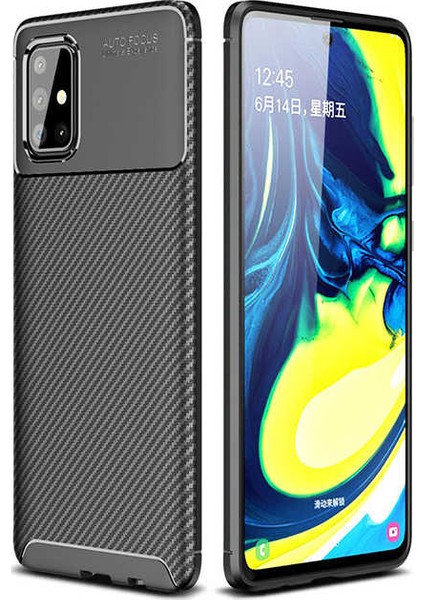 Samsung Galaxy A51 Kılıf Zore Negro Antişok Karbon Silikon Siyah