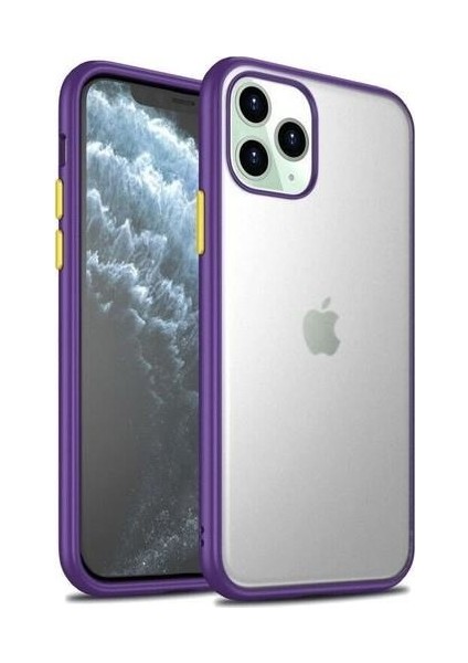 Apple iPhone 11 Pro Max Kılıf Zore Fri Mat Darbe Emici Silikon Mor