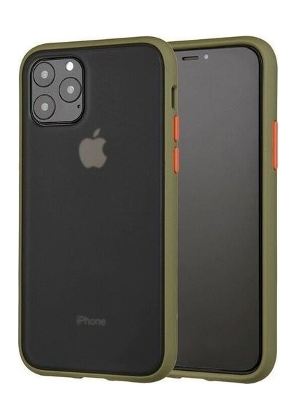 Apple iPhone 11 Pro Kılıf Zore Fri Mat Darbe Emici Silikon Koyu Yeşil