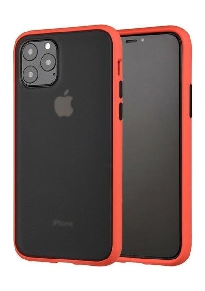 Apple iPhone 11 Kılıf Zore Fri Mat Darbe Emici Silikon Kırmızı