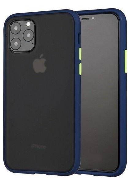 Apple iPhone 11 Kılıf Zore Fri Mat Darbe Emici Silikon Lacivert