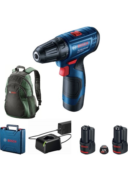 Profesyonel Gsr 120-LI 12 V 1,5AH Çift Akü Delme Vidalama + Çanta