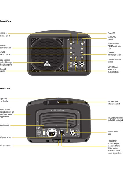 Eurolive B205D 150 Watt 5.25" Aktif Monitör Hoparlör Sistemi