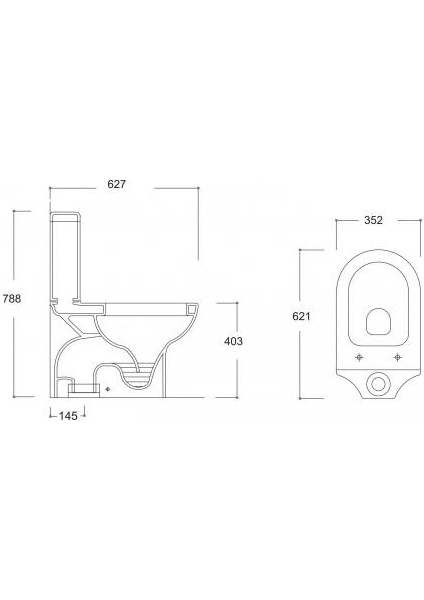 Compact Alttan Çıkışlı Klozet