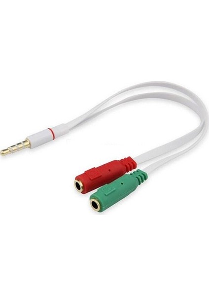 Mikrofon Kulaklık Ayırıcı 3.5Mm Stereo Dişi To 2X Stereo Erkek Kablo