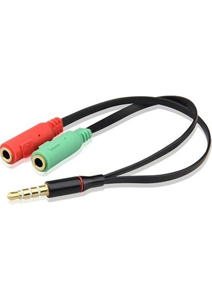 Mikrofon Kulaklık Ayırıcı 3.5Mm Stereo Dişi To 2X Stereo Erkek Kablo