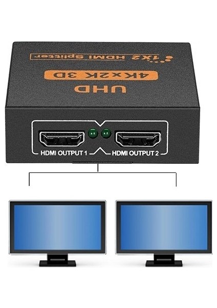 4435 2 Port UHD 4K HDMI Switch Ekran Monitör Splitter Çoklayıcı