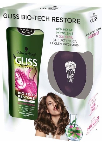 Gliss Bio - Tech Şampuan 525 ml + Tarak Set 8690572792056