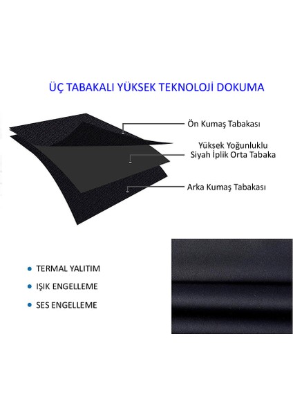 Belle Cose Blackout Karartma Gül Kurusu Fon Perde 100 x 260 cm Tek Kanat