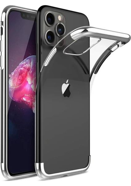 Apple iPhone 11 Pro Max Kılıf Zore Dört Köşeli Mat Lazer Silikon Gri