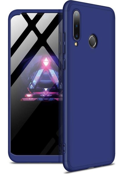 Huawei P30 Lite Kılıf Zore 360 Tam Koruma 3 Parça Ays Kapak Mavi