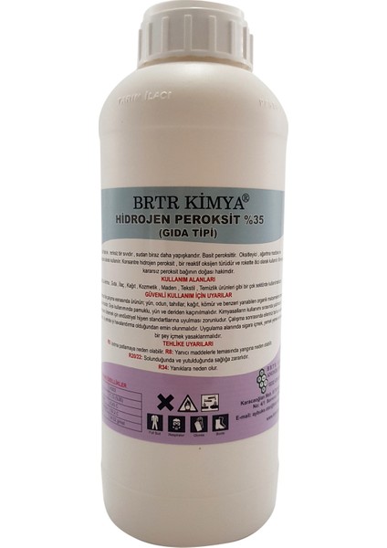 Brtr Kimya 250Ml %35 Hidrojen Peroksit - Food Grade Gıda Tipi - Avrupa İthal