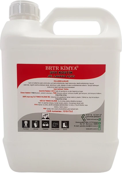 Brtr Kimya Jel Lavabo Açıcı 5 Kg - Saf Sıvı Kostik