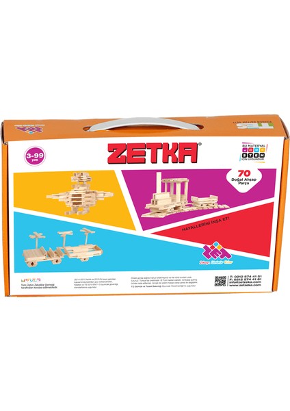 Attention Blocks 70 Doğal Ahşap Parça