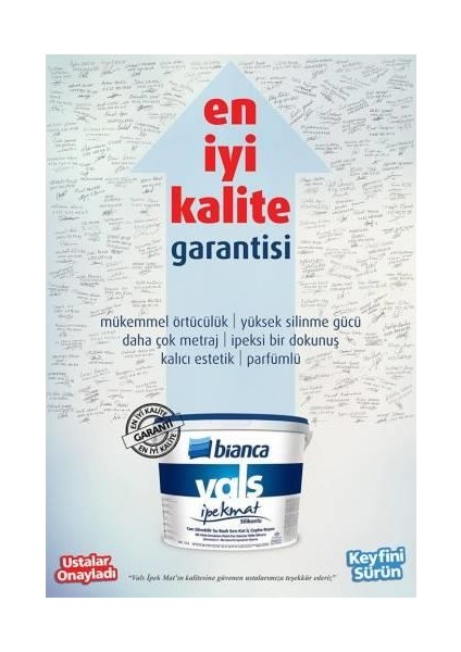 Vals İpek Mat Silinebilir 7,5 lt 1070 Başak