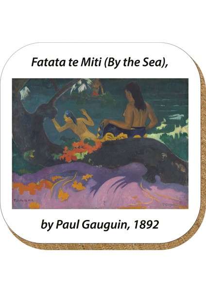 Pictor Gift Hediyelik Metal Mantar Tabanlı Paul Gauguin 4'lü Bardak Altlığı Seti