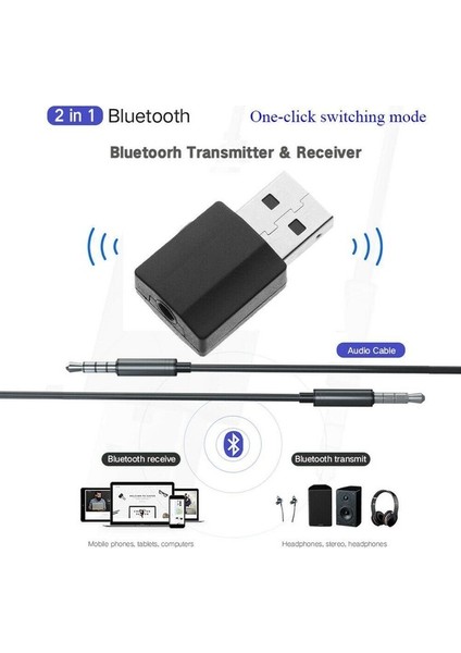 LIVOLO Bluetooth 5.0 Tuşlu Pc / Aux / Araç / Tv Stereo Ses Alıcı Verici