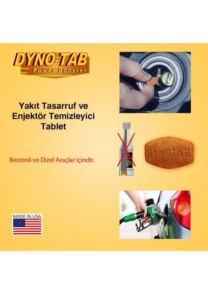 Dyno Tab Benzin - Dizel Enjektör Temizleyici ve Yakıt Tasarruf 2'li Set