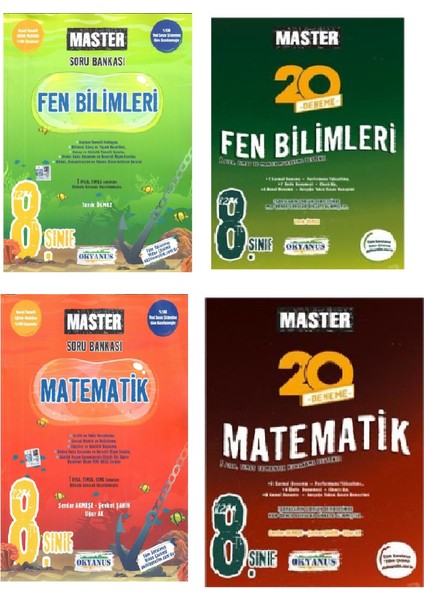 8. Sınıf Master Matematik Fen Soru ve Deneme Set