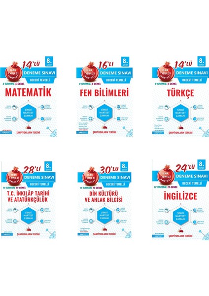 Nartest Yayınevi LGS 8. Sınıf Nar Tanesi Deneme Seti 2020