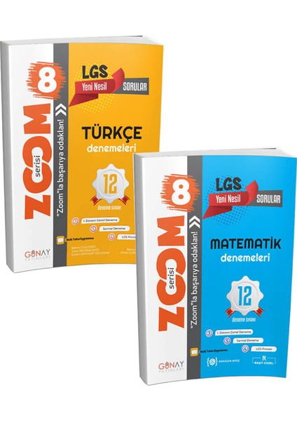 Gün&Ay Yayınları Zoom Serisi 8. Sınıf Türkçe Matematik Deneme Seti