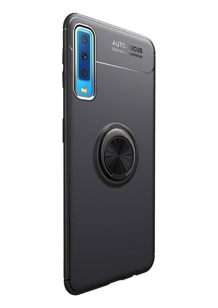 Tekno Grup Samsung Galaxy A50 Kılıf Ultra Korumalı Yüzüklü Manyetik Ravel Silikon Siyah