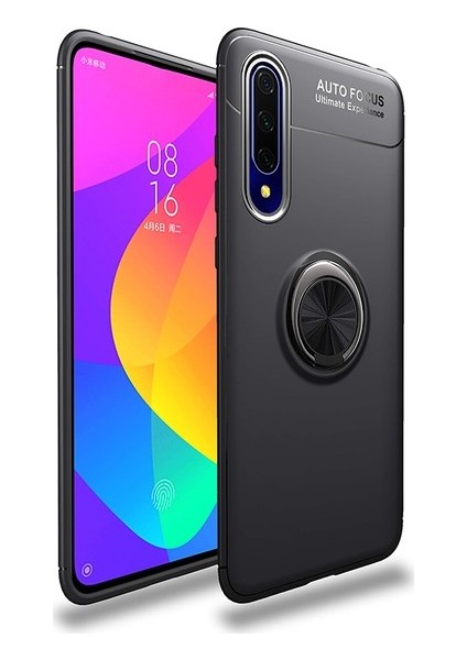 Huawei P Smart Pro 2019 Kılıf Ultra Korumalı Yüzüklü Manyetik Ravel Silikon Siyah