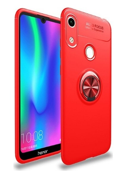 Huawei Y6S 2019 Kılıf Ultra Korumalı Yüzüklü Manyetik Ravel Silikon Kırmızı + Nano Ekran Koruyucu
